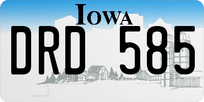 IA license plate DRD585