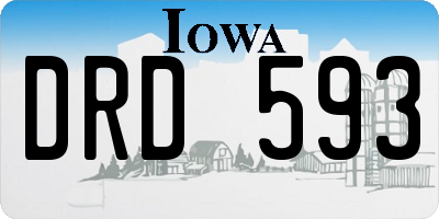 IA license plate DRD593