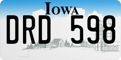 IA license plate DRD598