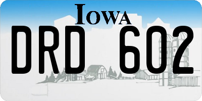 IA license plate DRD602