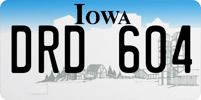 IA license plate DRD604