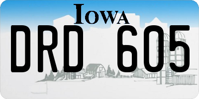IA license plate DRD605