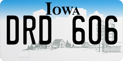 IA license plate DRD606