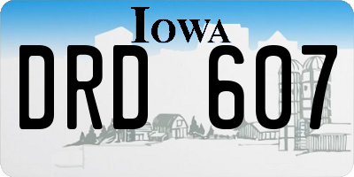 IA license plate DRD607