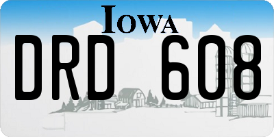 IA license plate DRD608
