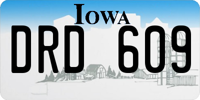 IA license plate DRD609