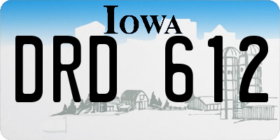 IA license plate DRD612