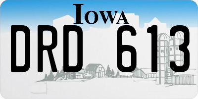 IA license plate DRD613
