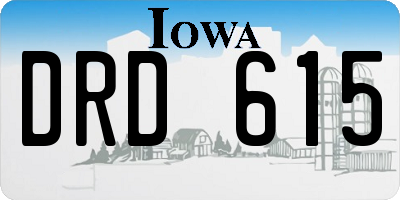 IA license plate DRD615