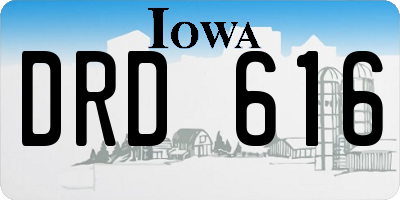 IA license plate DRD616
