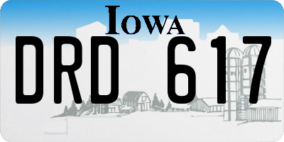 IA license plate DRD617