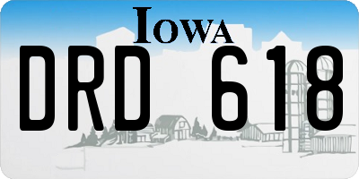 IA license plate DRD618