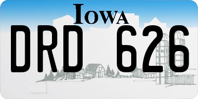 IA license plate DRD626