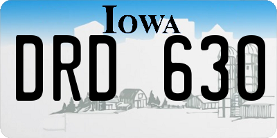 IA license plate DRD630