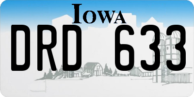 IA license plate DRD633
