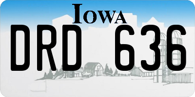 IA license plate DRD636