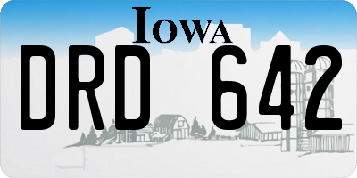 IA license plate DRD642