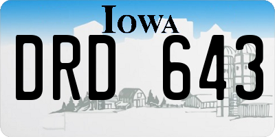 IA license plate DRD643