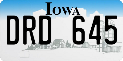 IA license plate DRD645