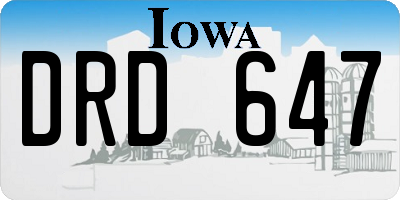 IA license plate DRD647