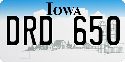 IA license plate DRD650