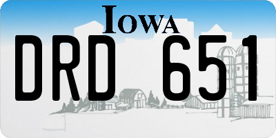 IA license plate DRD651