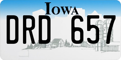 IA license plate DRD657