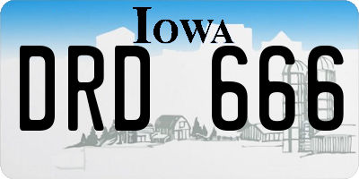 IA license plate DRD666
