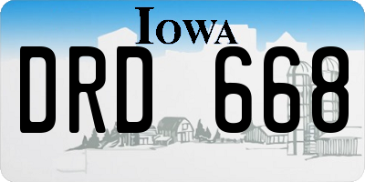 IA license plate DRD668