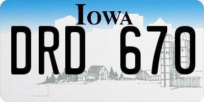 IA license plate DRD670