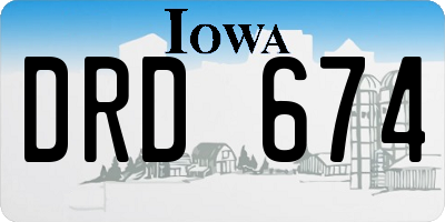 IA license plate DRD674