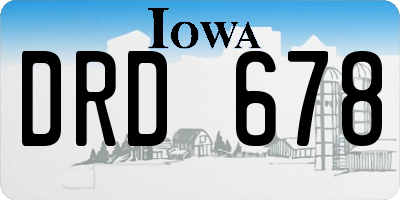 IA license plate DRD678