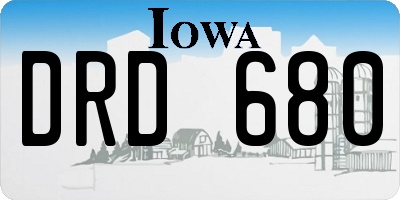IA license plate DRD680