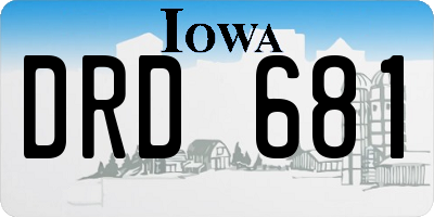 IA license plate DRD681
