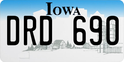 IA license plate DRD690