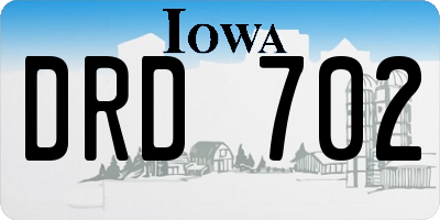 IA license plate DRD702