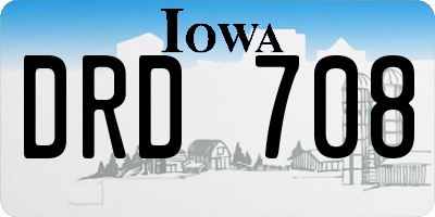 IA license plate DRD708