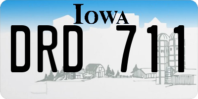 IA license plate DRD711