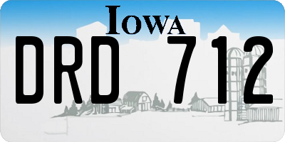 IA license plate DRD712