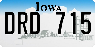 IA license plate DRD715