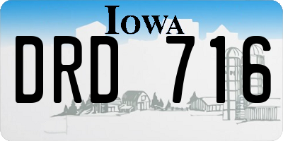 IA license plate DRD716