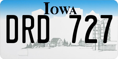 IA license plate DRD727