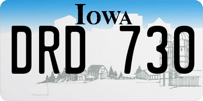 IA license plate DRD730