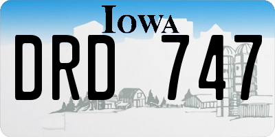 IA license plate DRD747