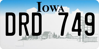 IA license plate DRD749