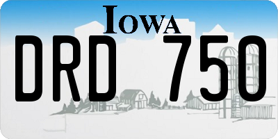 IA license plate DRD750