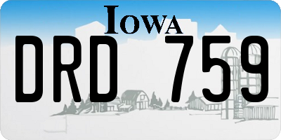 IA license plate DRD759