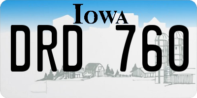 IA license plate DRD760