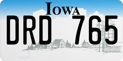 IA license plate DRD765