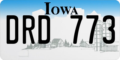 IA license plate DRD773
